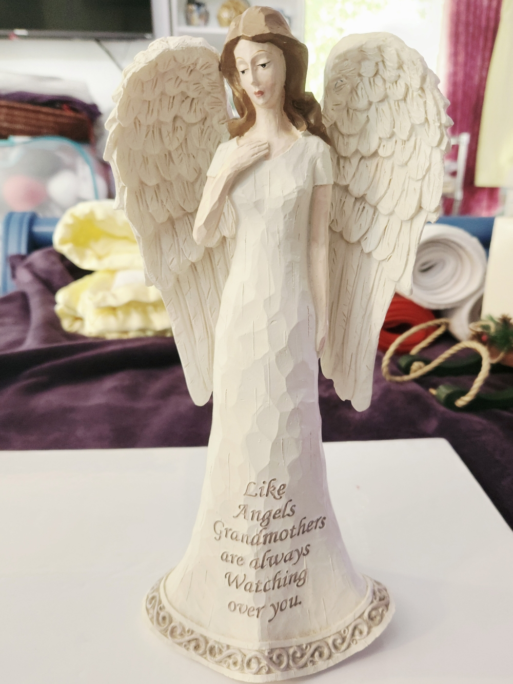 Grandmother Angel Sculpture in Cream – Inspirational Home Decor
